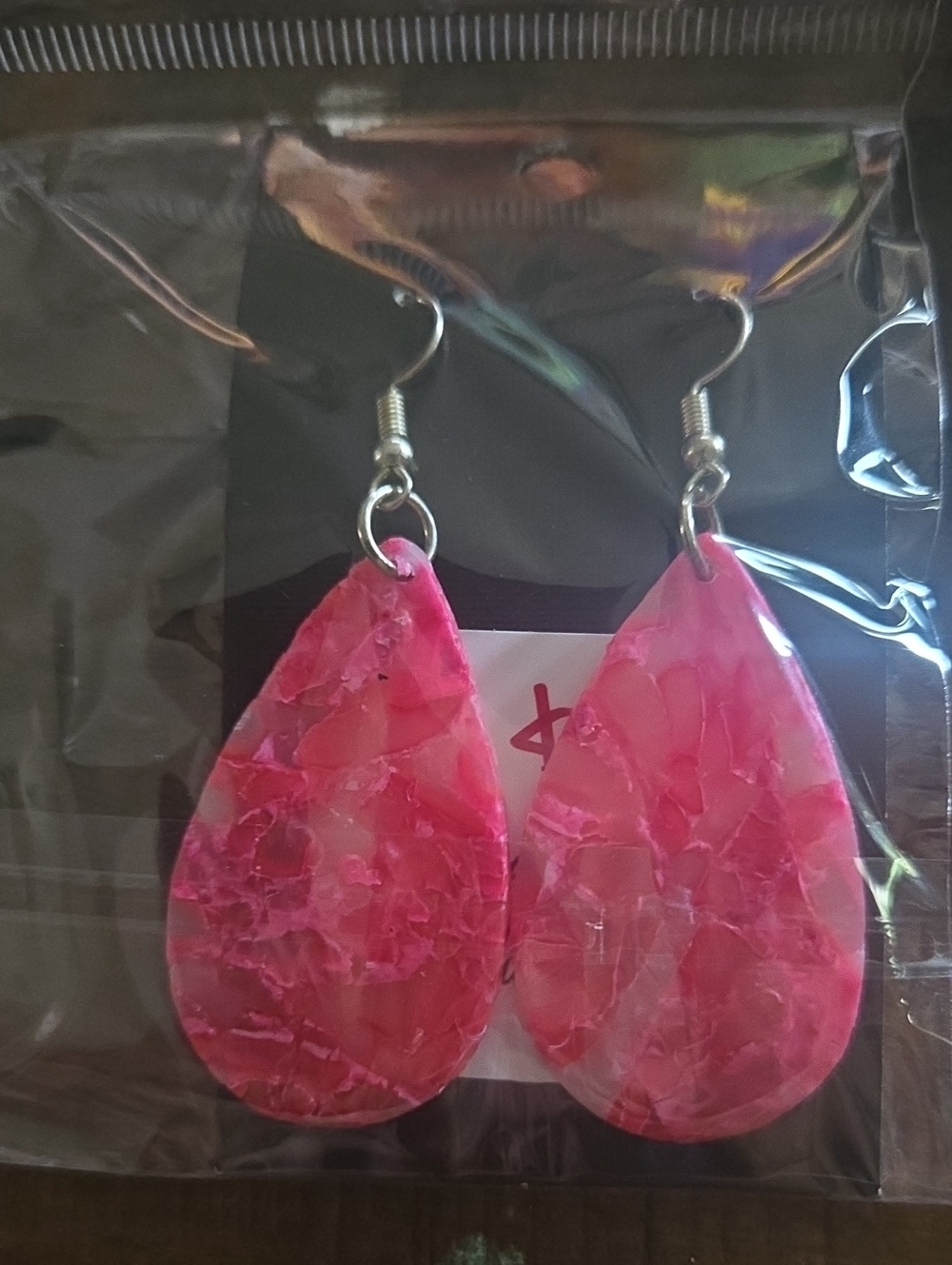 Pink Teardrop Earrings